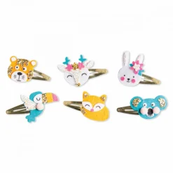 6 Barrettes Animaux Pailletés à Créer