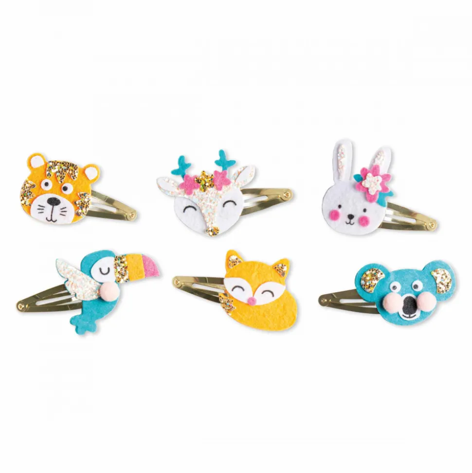 6 Barrettes Animaux Pailletés à Créer