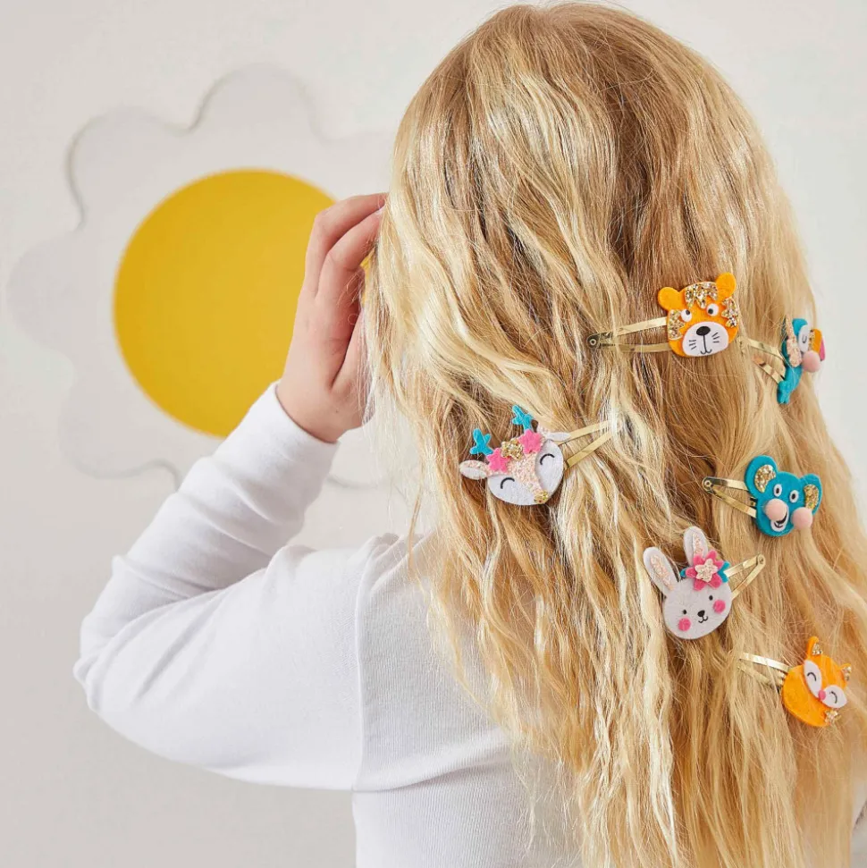 6 Barrettes Animaux Pailletés à Créer
