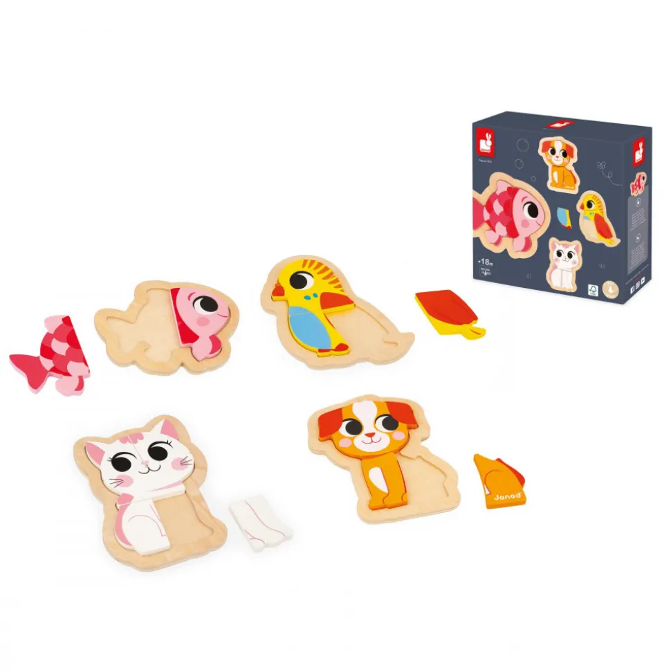 4 puzzles Evolutifs Animaux de Compagnie
