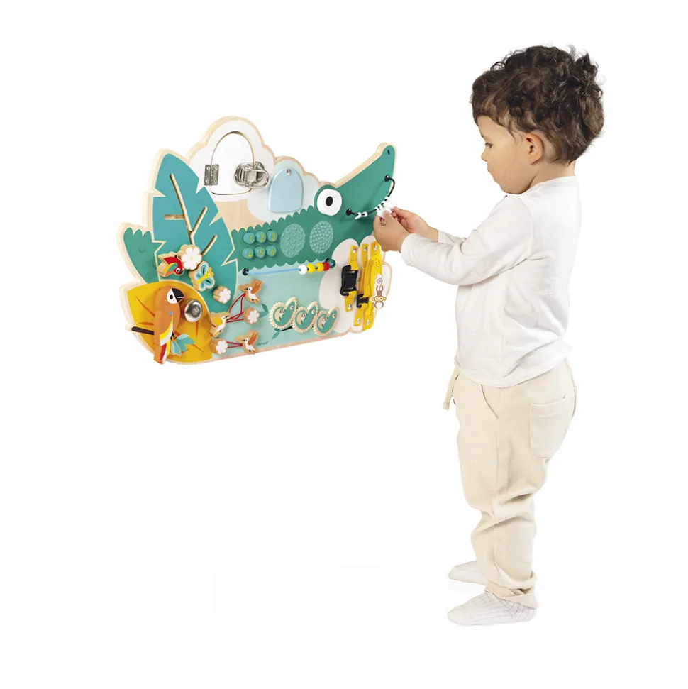 Busy-board Crocodile en bois Tropik