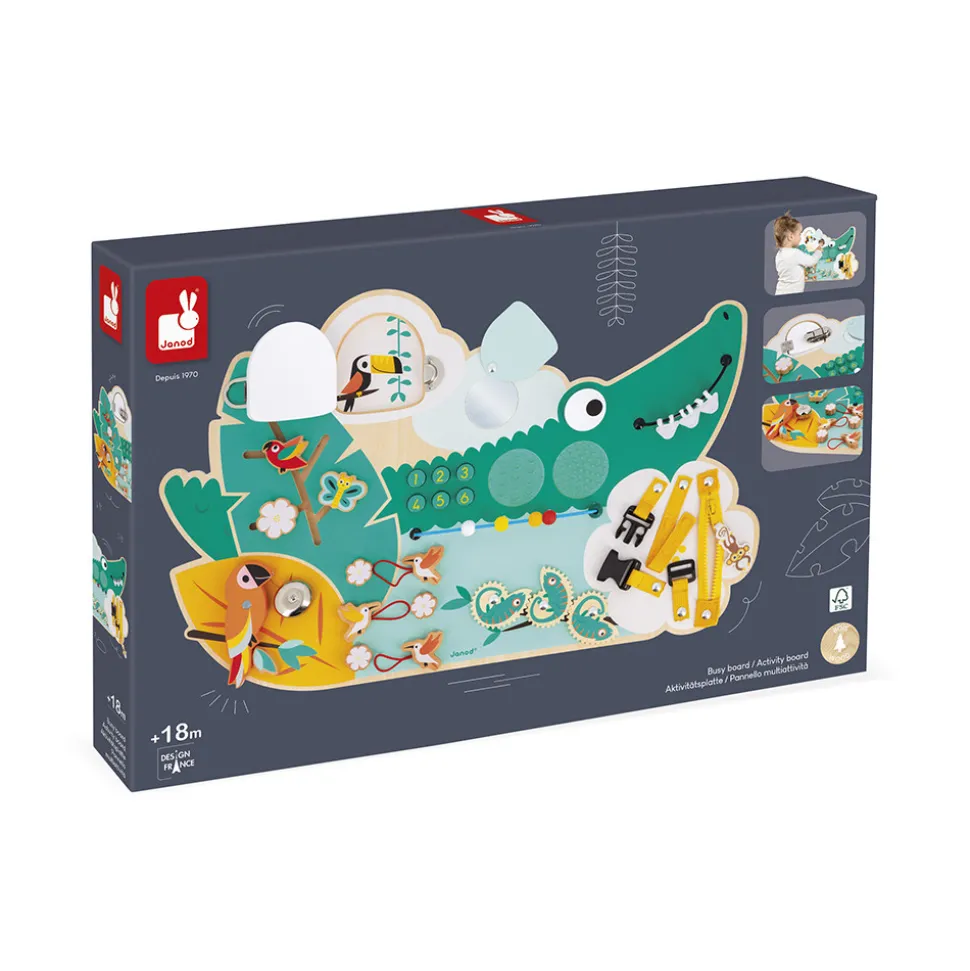 Busy-board Crocodile en bois Tropik