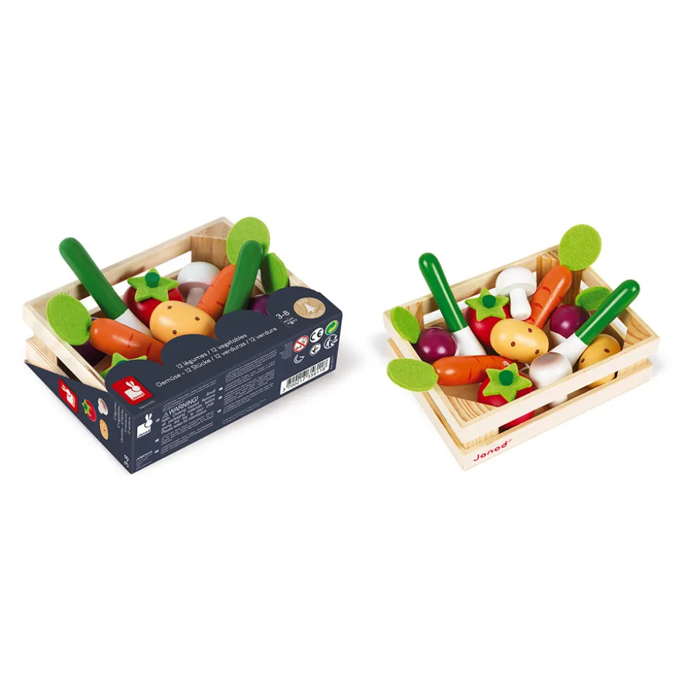 Cagette de 12 légumes (bois)