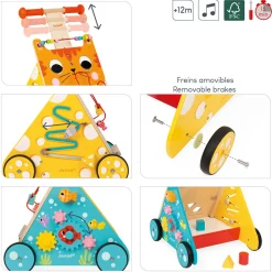 Chariot Multi-Activités Chat (bois)