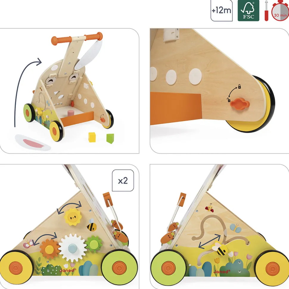 Chariot Multi-Activités Lapin en bois