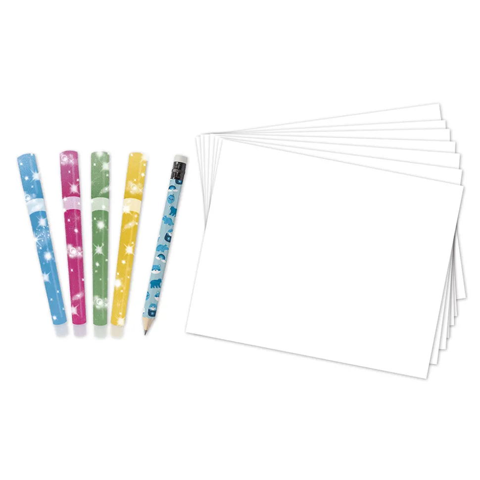 Coffret Créatif Dessin 20 Coloriages avec Feutres pailletés