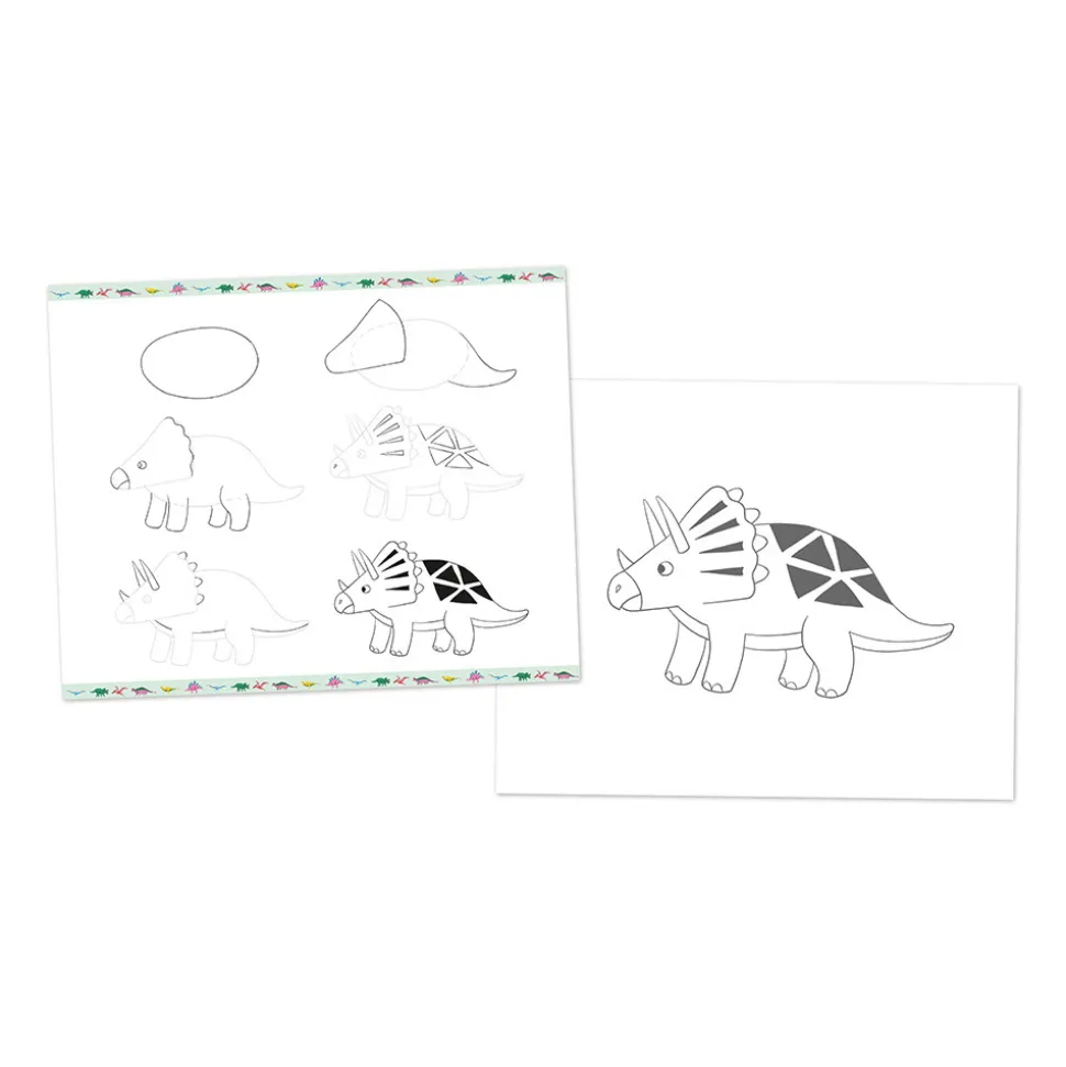 Coffret Créatif Dessin 20 Modèles Dinos