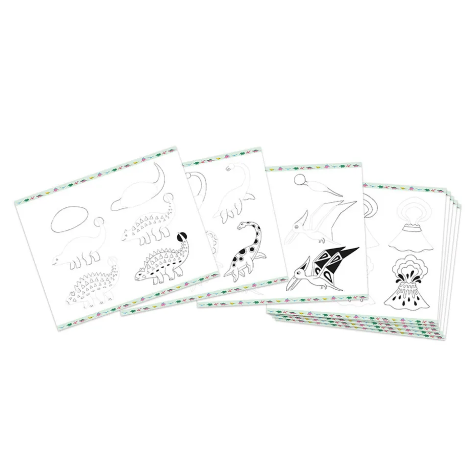 Coffret Créatif Dessin 20 Modèles Dinos