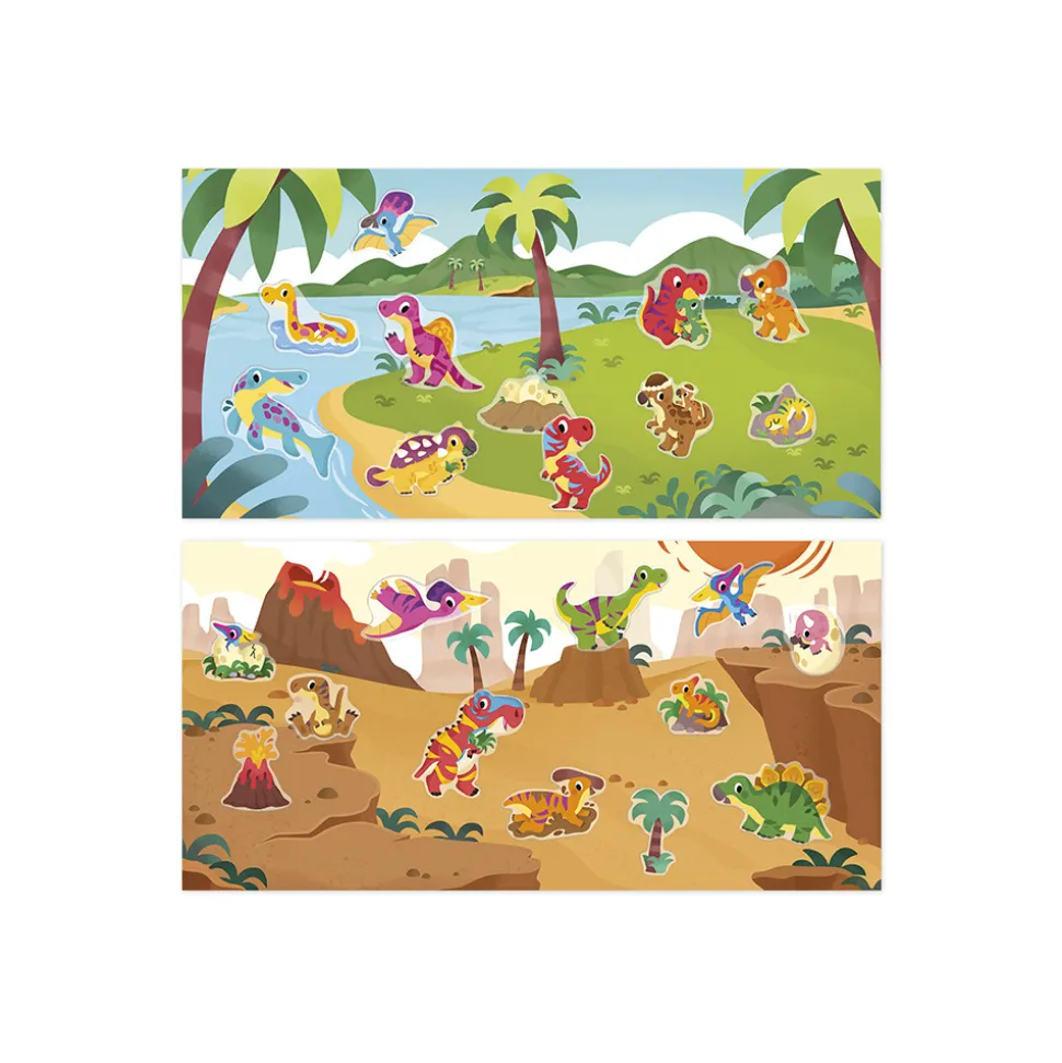 Coffret Créatif Stickers Epais Repositionnables Dinos - 2 ans