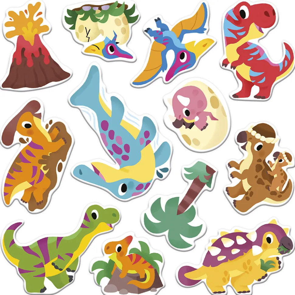 Coffret Créatif Stickers Epais Repositionnables Dinos - 2 ans