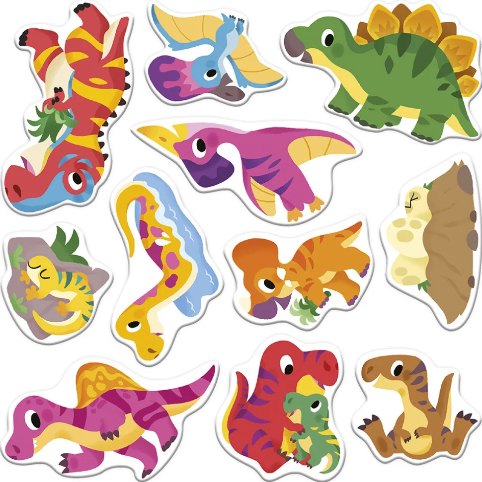 Coffret Créatif Stickers Epais Repositionnables Dinos - 2 ans