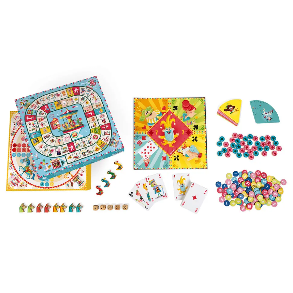 Coffret multi jeux carrousel (bois et carton)