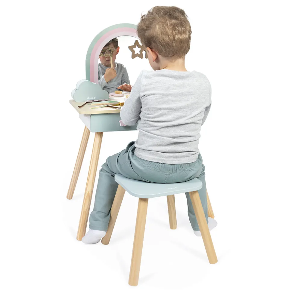 Coiffeuse en bois et accessoires Licorne