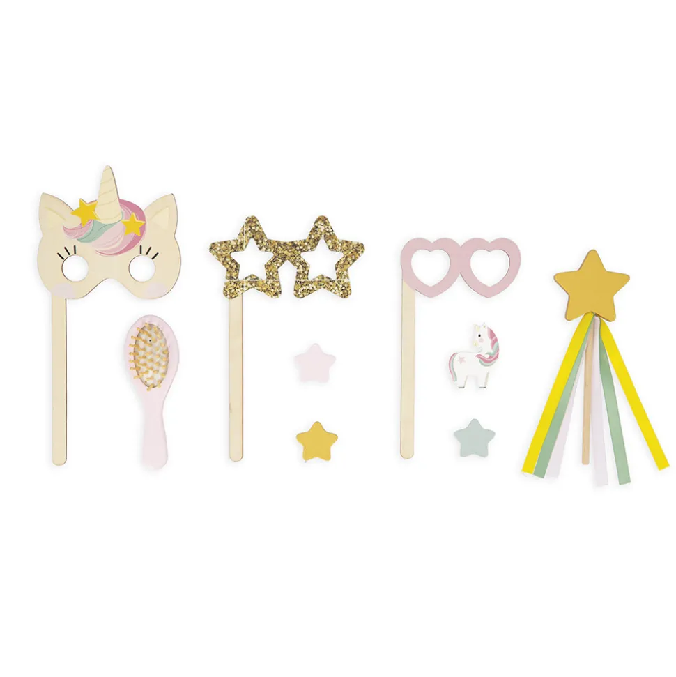 Coiffeuse en bois et accessoires Licorne