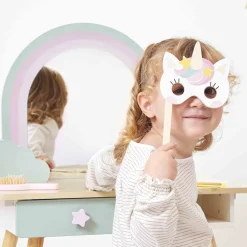Coiffeuse en bois et accessoires Licorne