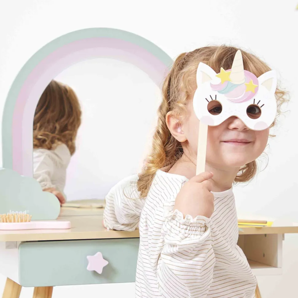 Coiffeuse en bois et accessoires Licorne