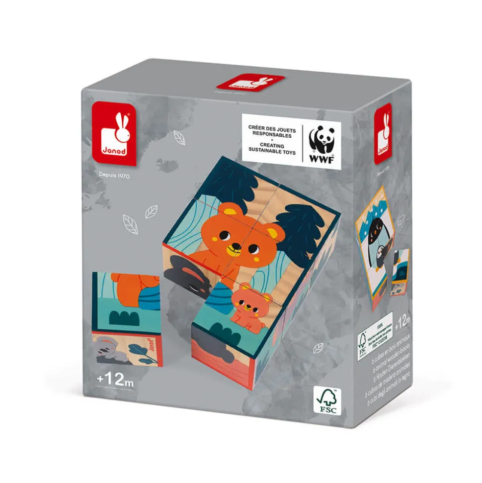 Cubes en bois animaux - Partenariat WWF®