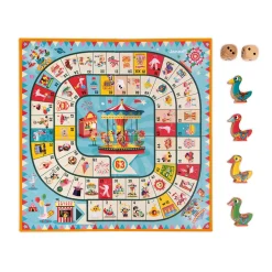 Jeu de l'oie carrousel (bois et carton)