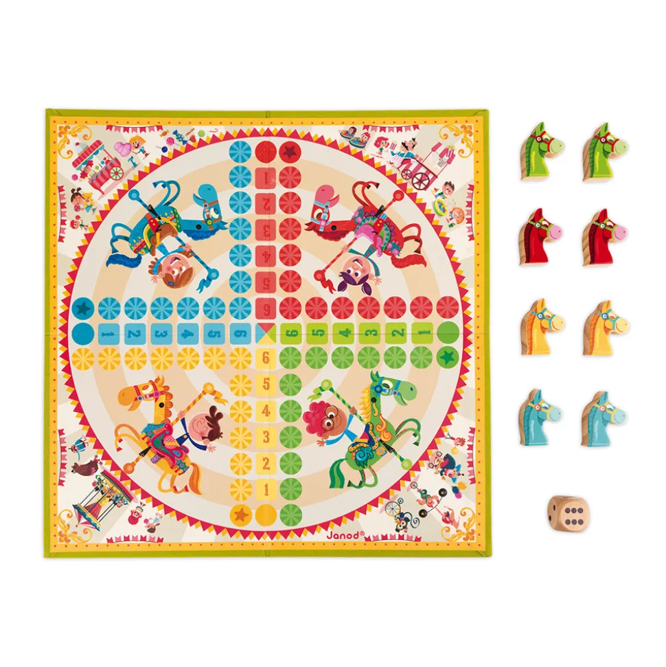 Jeu de petits chevaux carrousel (bois et carton)