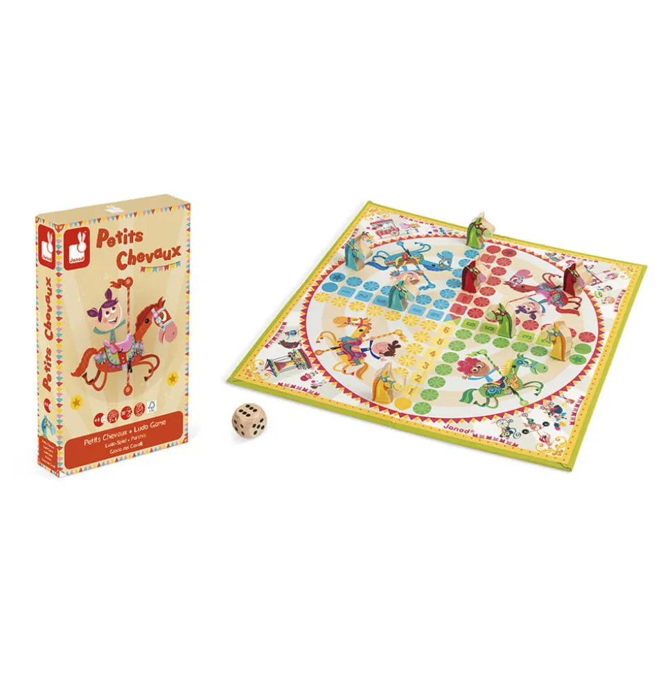 Jeu de petits chevaux carrousel (bois et carton)
