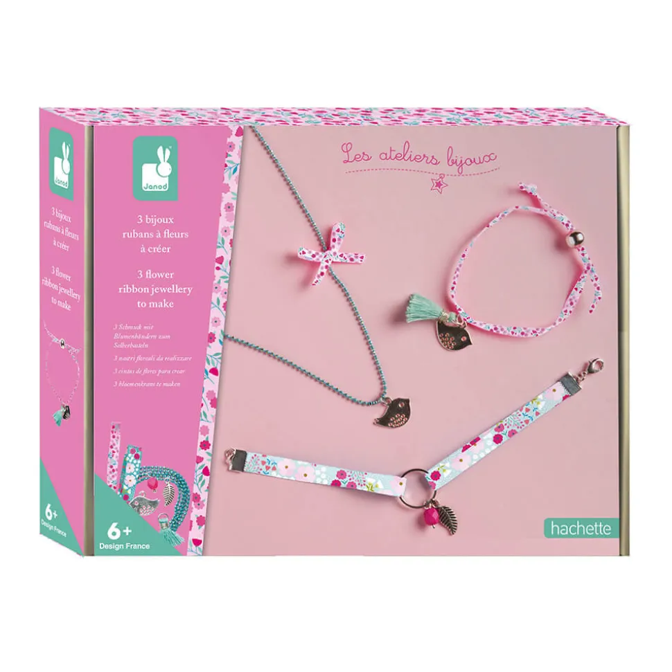 Kit Créatif - 3 Bijoux Rubans à Fleurs à Créer