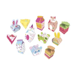 Kit Créatif - 12 Boîtes en Papier Kawaii à Créer