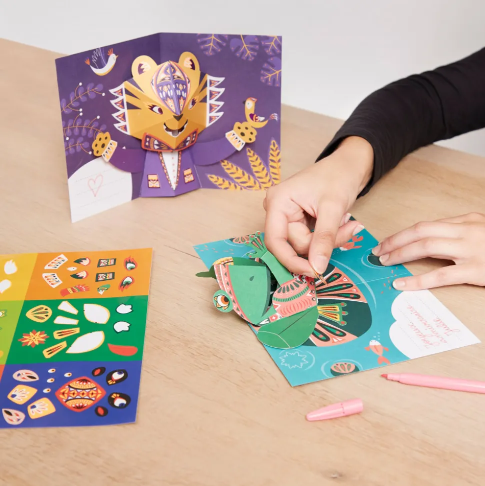 Kit Créatif - 6 Cartes Pop-Up Animaux à Créer
