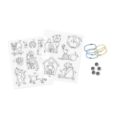 Kit Créatif - 10 Décos en Plastique Fou Chats et Chiens à Créer