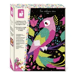 Kit Créatif - Coffret 2 Tableaux Fils Tendus Animaux de la Jungle à Créer