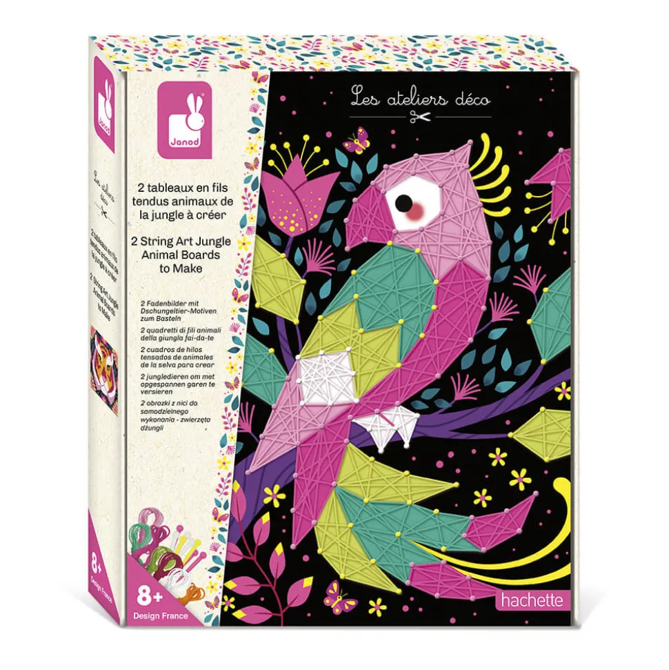 Kit Créatif - Coffret 2 Tableaux Fils Tendus Animaux de la Jungle à Créer