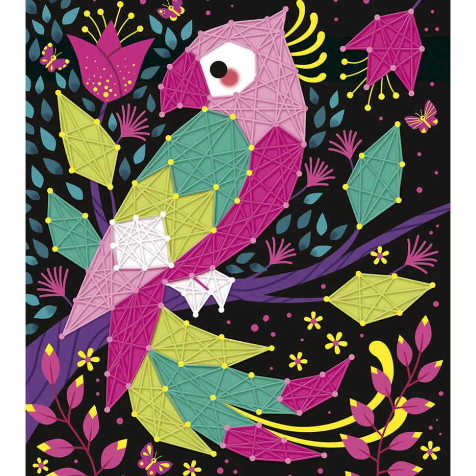 Kit Créatif - Coffret 2 Tableaux Fils Tendus Animaux de la Jungle à Créer