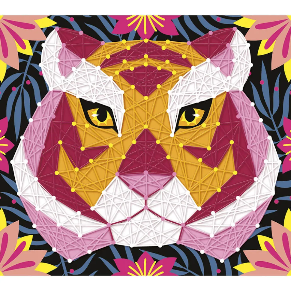 Kit Créatif - Coffret 2 Tableaux Fils Tendus Animaux de la Jungle à Créer