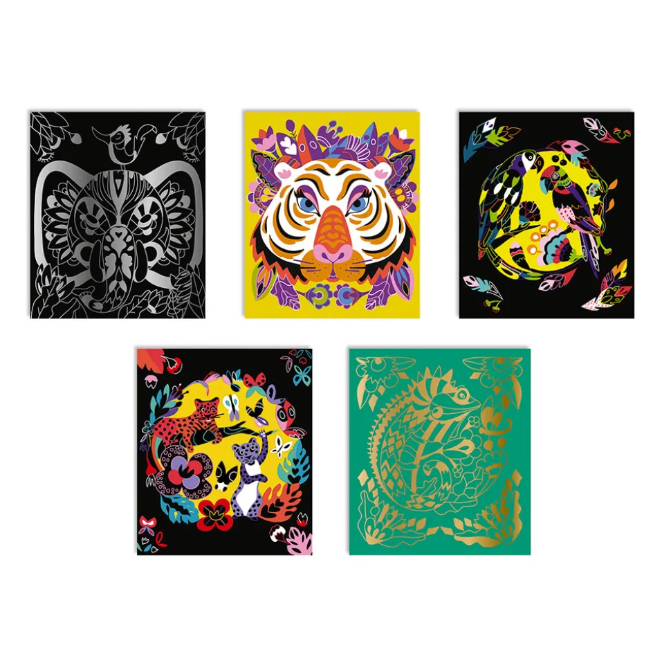 Kit Créatif - Scratch Art Animaux Du Monde
