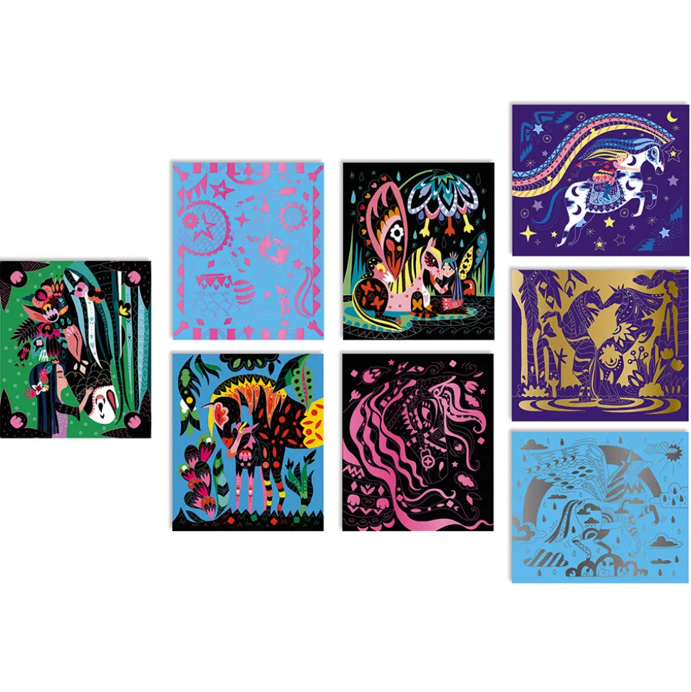 Kit Créatif - Scratch Art Chevaux Et Licornes