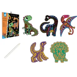 Kit Créatif - Scratch Art Dinosaures Silhouettés