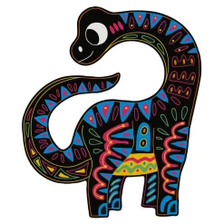 Kit Créatif - Scratch Art Dinosaures Silhouettés