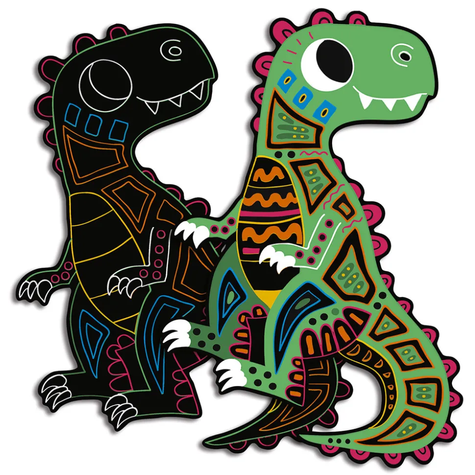 Kit Créatif - Scratch Art Dinosaures Silhouettés