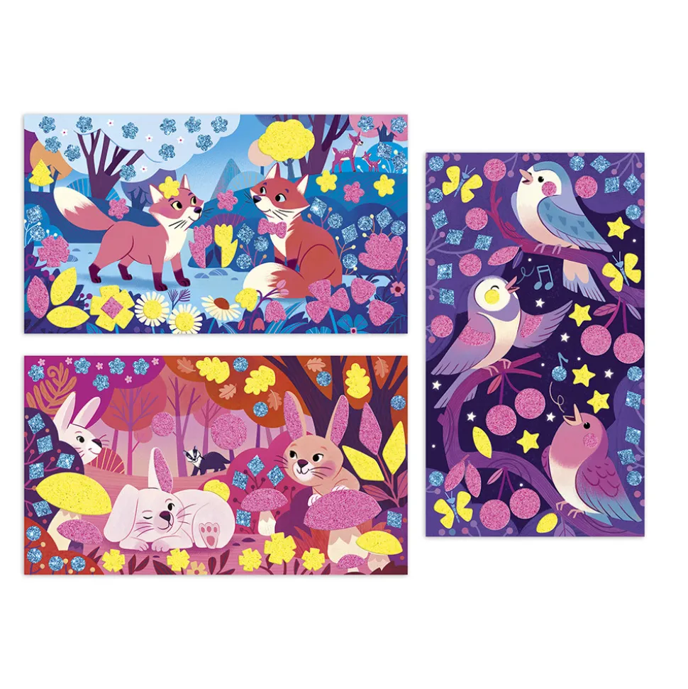 Kit Créatif - Stickers Mousse Sables Fluo Amis de la Forêt