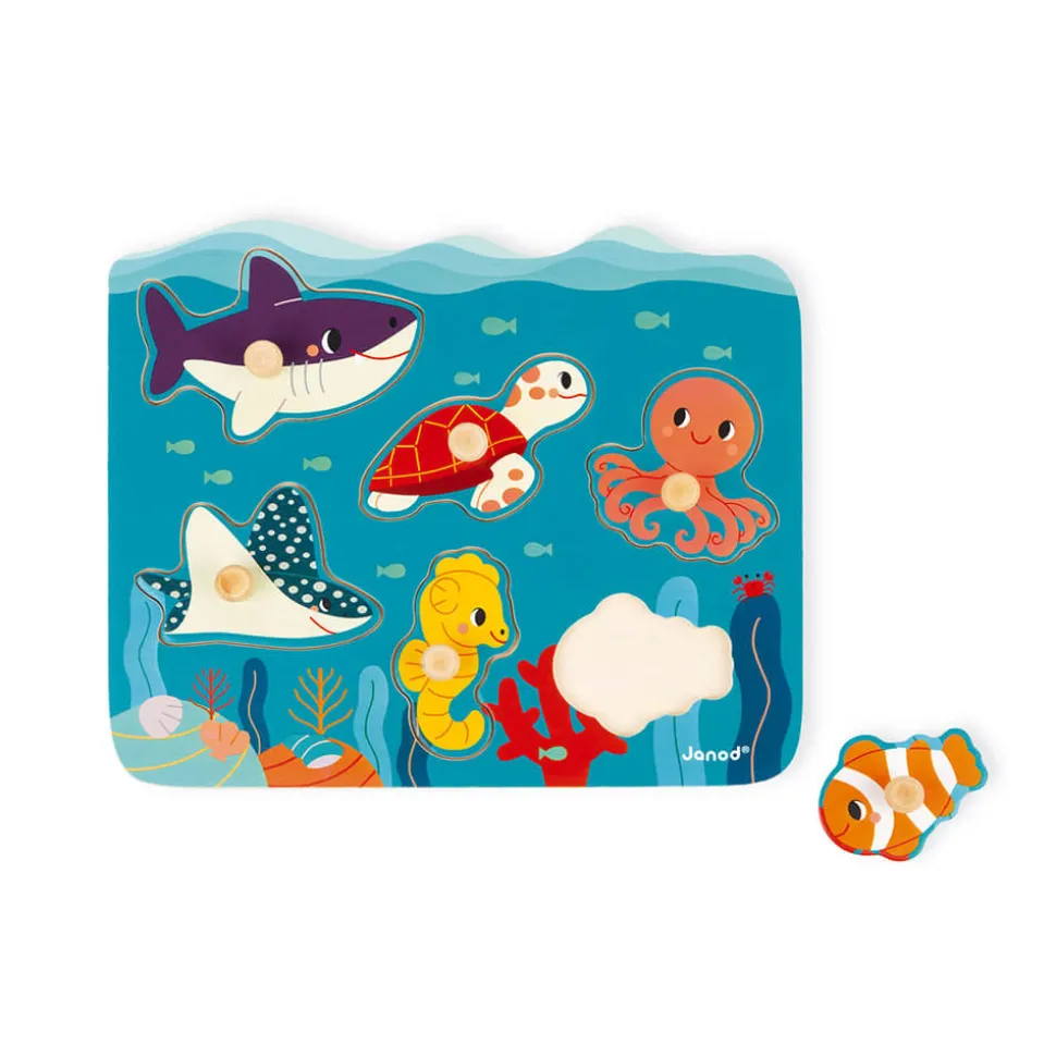 Puzzle à Tenons en Bois Animaux marins - Partenariat WWF®