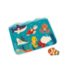 Puzzle à Tenons en Bois Animaux marins - Partenariat WWF®