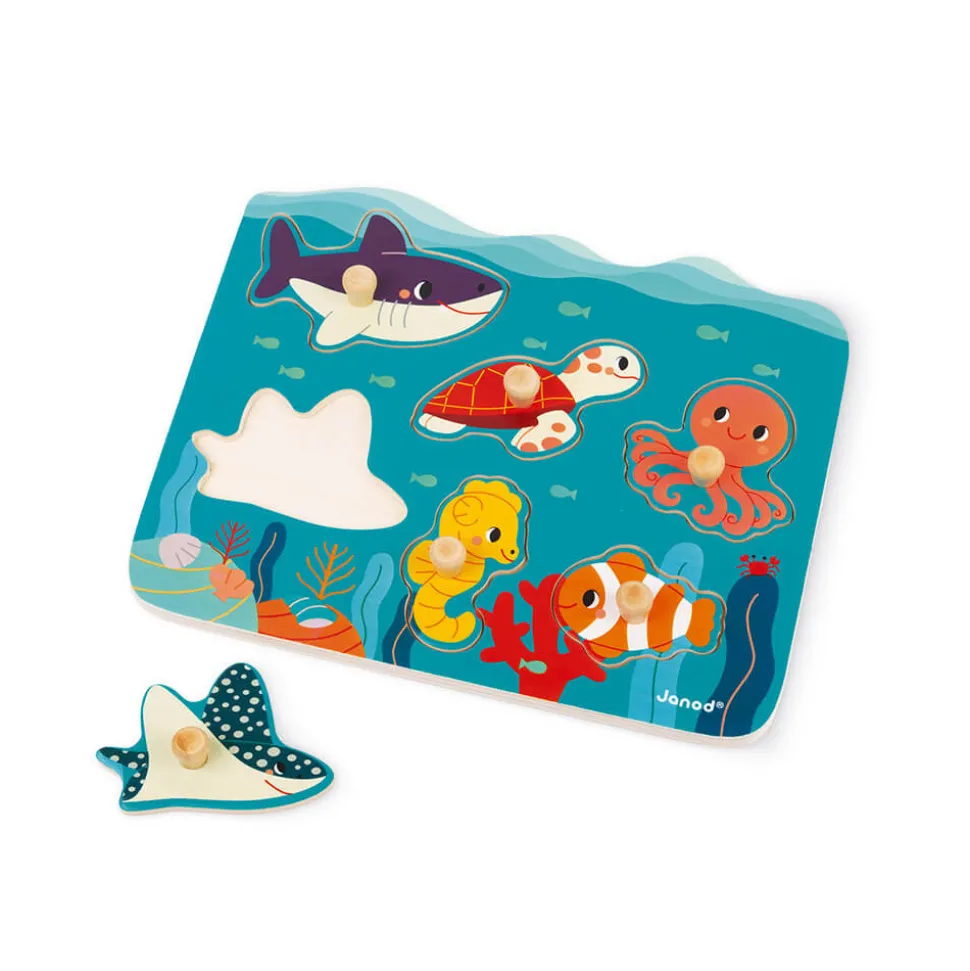 Puzzle à Tenons en Bois Animaux marins - Partenariat WWF®