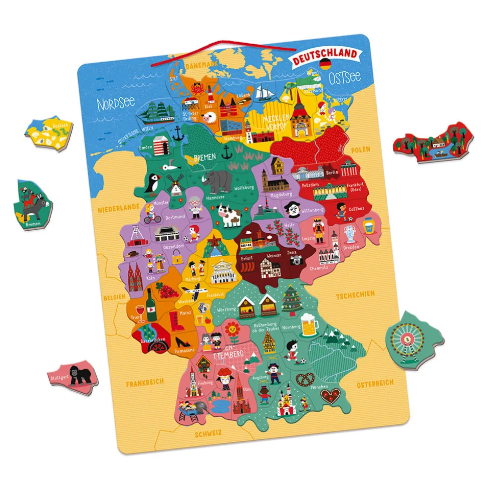 Puzzle Carte d'Allemagne Magnétique (bois)