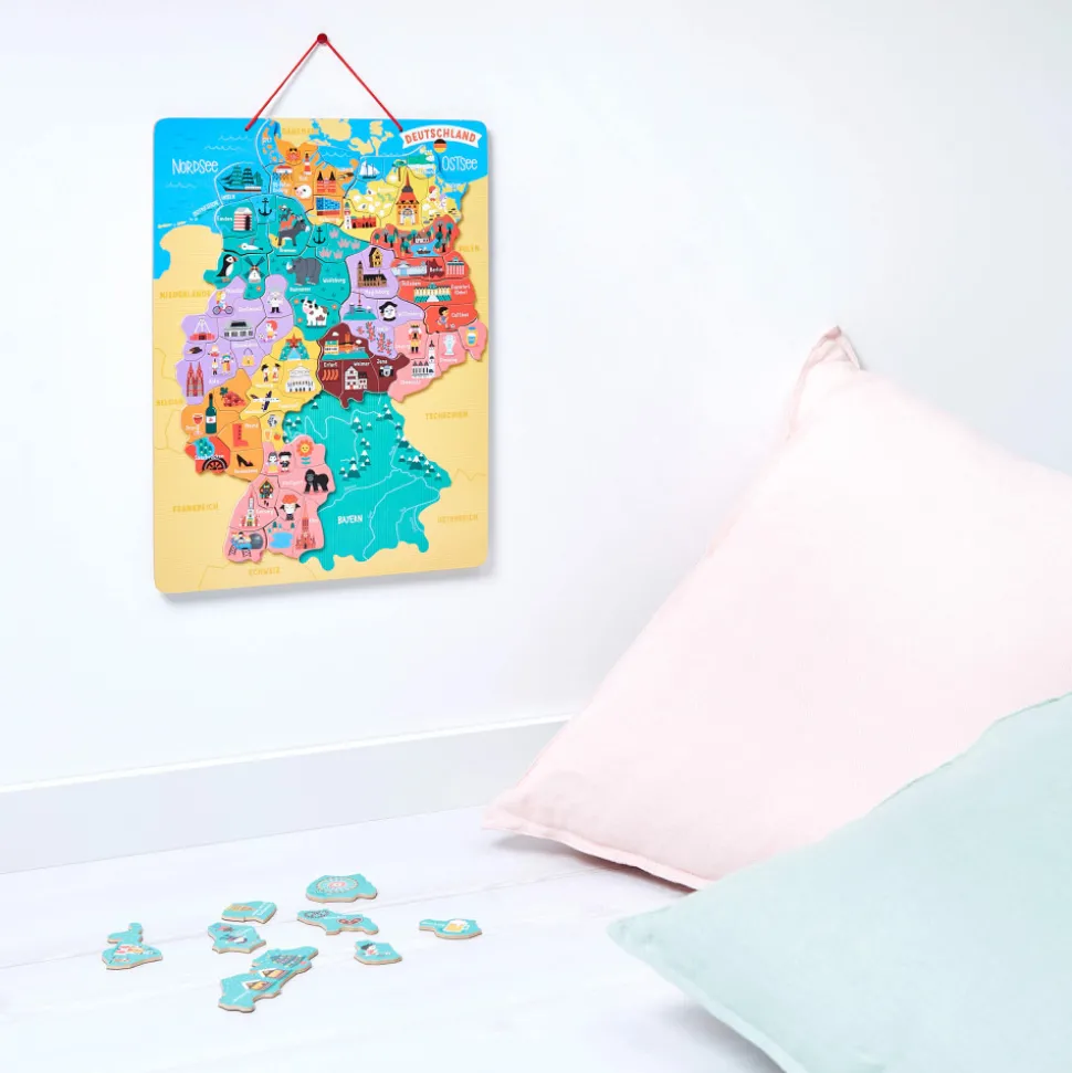 Puzzle Carte d'Allemagne Magnétique (bois)