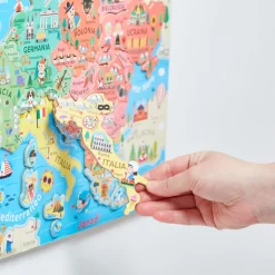 Puzzle Carte d'Europe Magnétique Italien (bois)