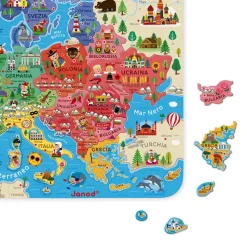 Puzzle Carte d'Europe Magnétique Italien (bois)