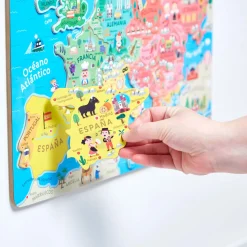 Puzzle Carte d'Europe Magnétique Espagnol (bois)
