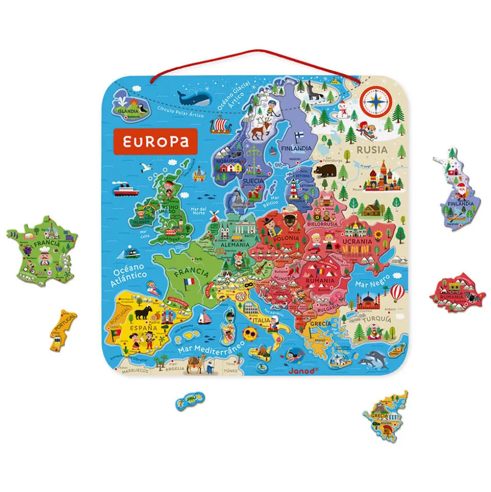 Puzzle Carte d'Europe Magnétique Espagnol (bois)