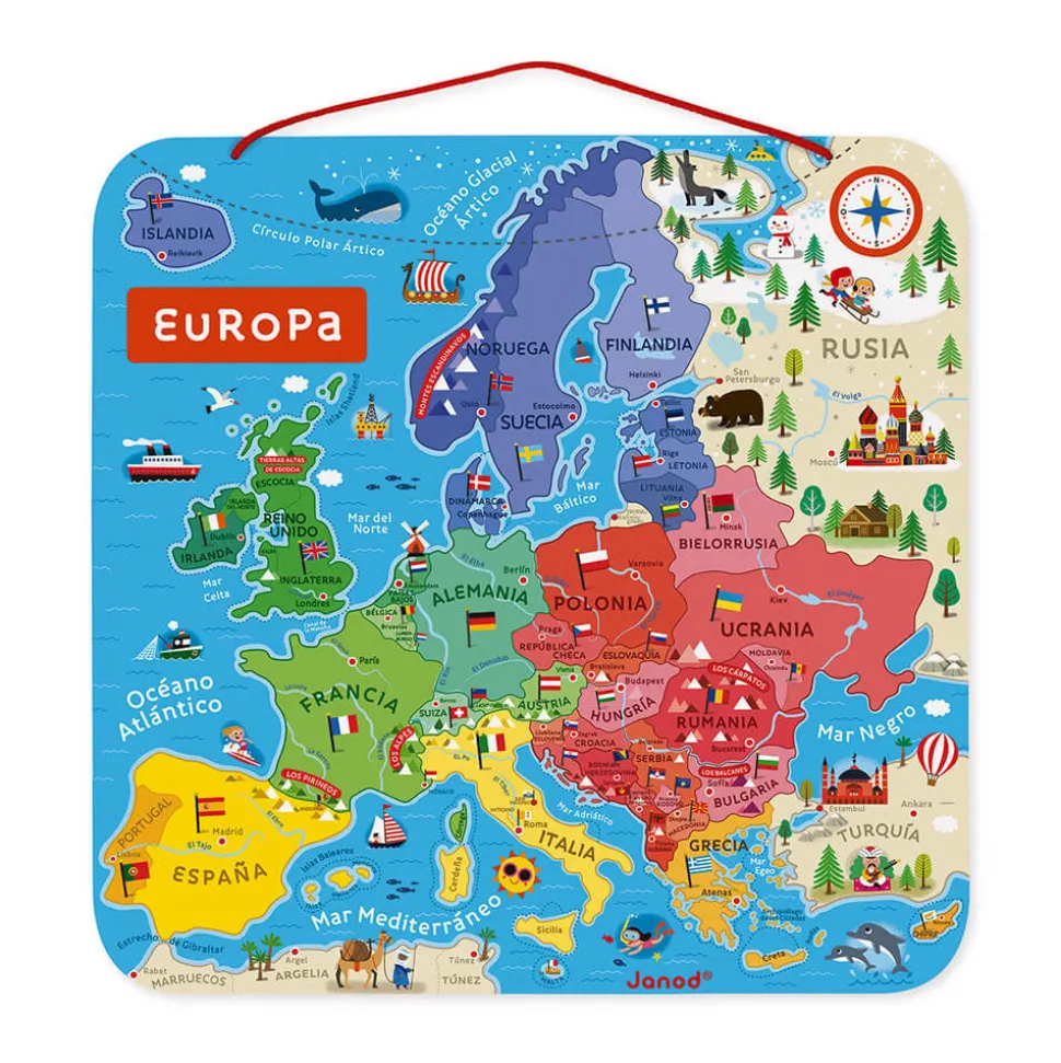 Puzzle Carte d'Europe Magnétique Espagnol (bois)