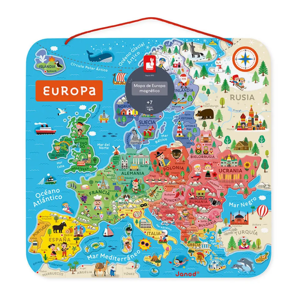 Puzzle Carte d'Europe Magnétique Espagnol (bois)