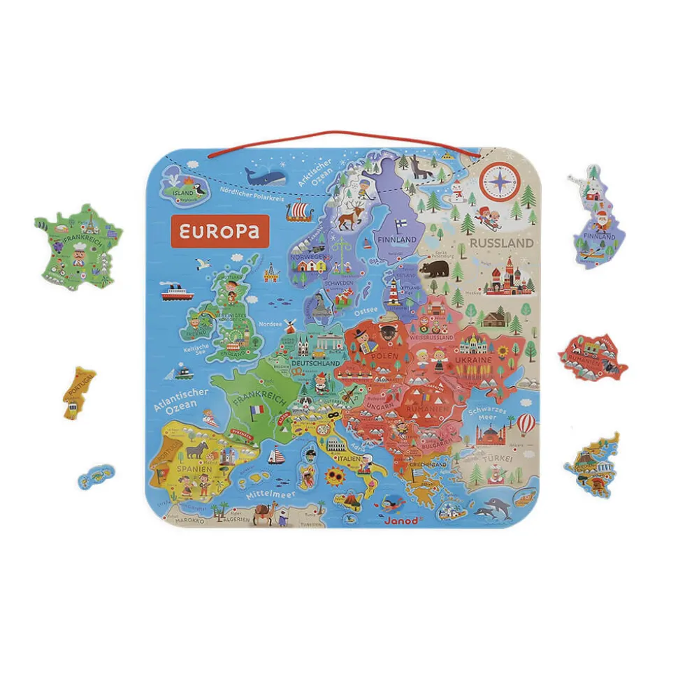 Puzzle Carte d'Europe Magnétique Allemand (bois)